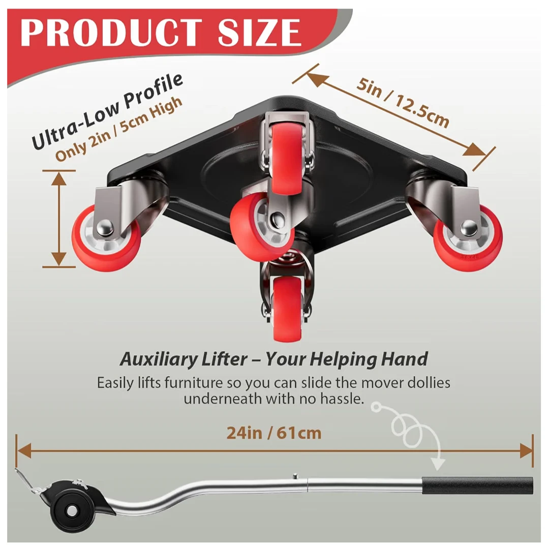 Furniture Mover Plus Dolly with 5 Wheels & Lifter - photo 3