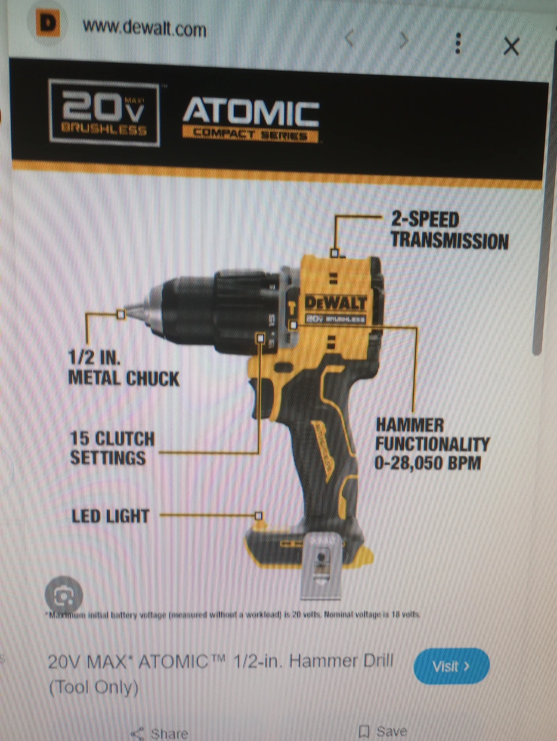 DeWalt atomic hammer drill - photo 5
