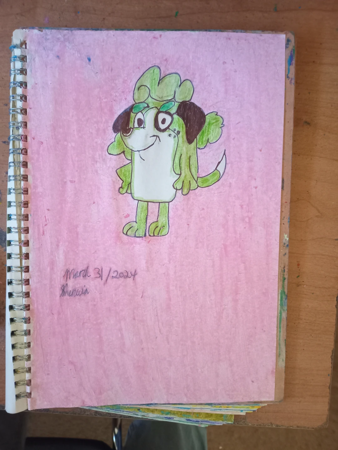 GREEN AND WHITE DOG BY CUSTOM ARTIST SHERWIN - photo 2