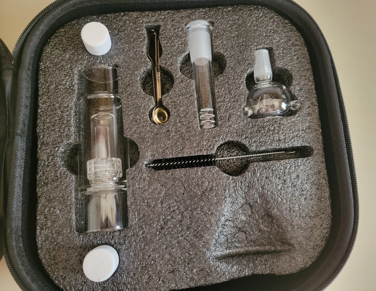 12" Silicone Glass Smoking Set w/ Case Tobacco Water Pipe - photo 3