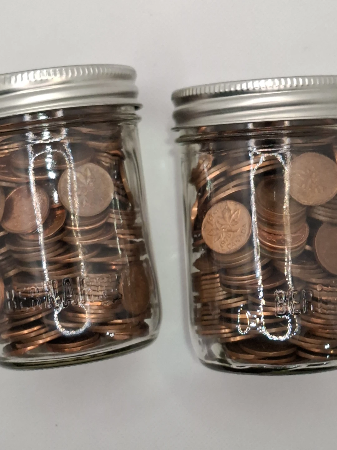 Two Jars Full of Canadian Pennies - photo 3