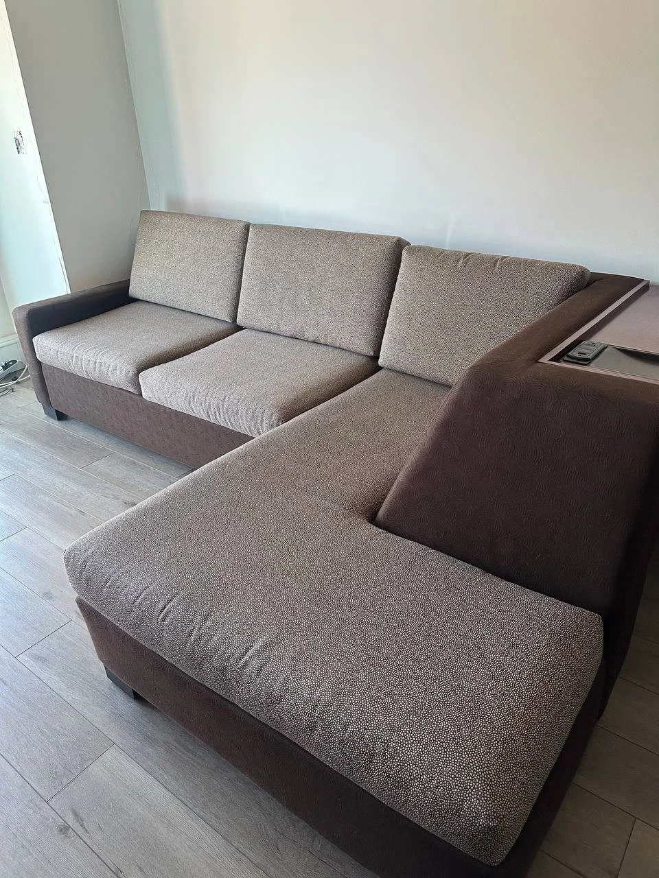 Brown Sectional Sofa Bed with Pull-out Mattress - photo 4