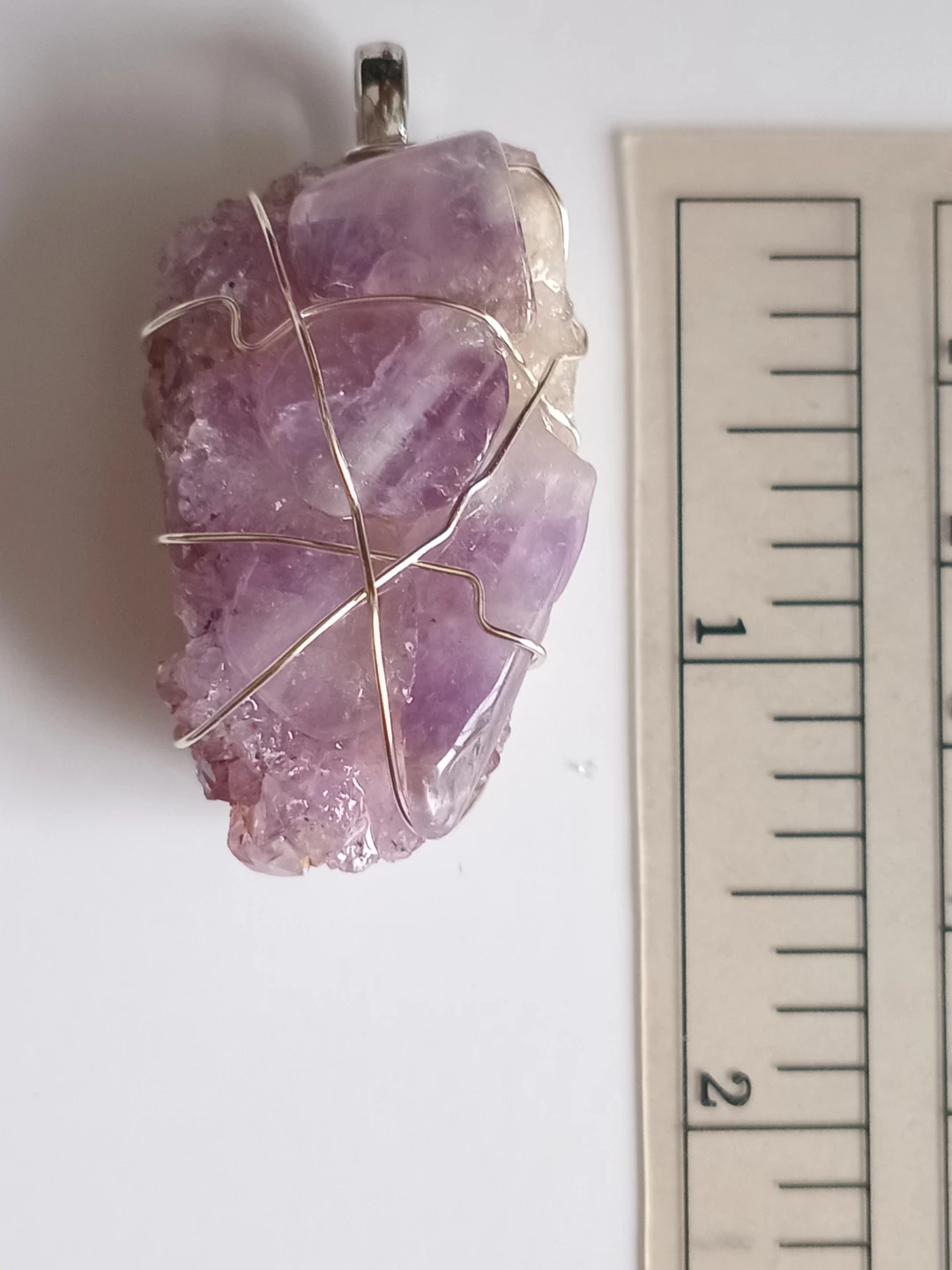 Wire-Wrapped Amethyst Crystal Pendant