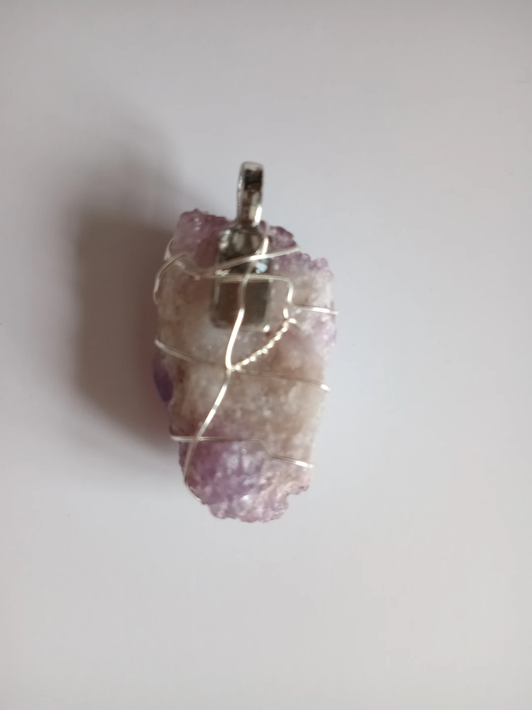Wire-Wrapped Amethyst Crystal Pendant - photo 2