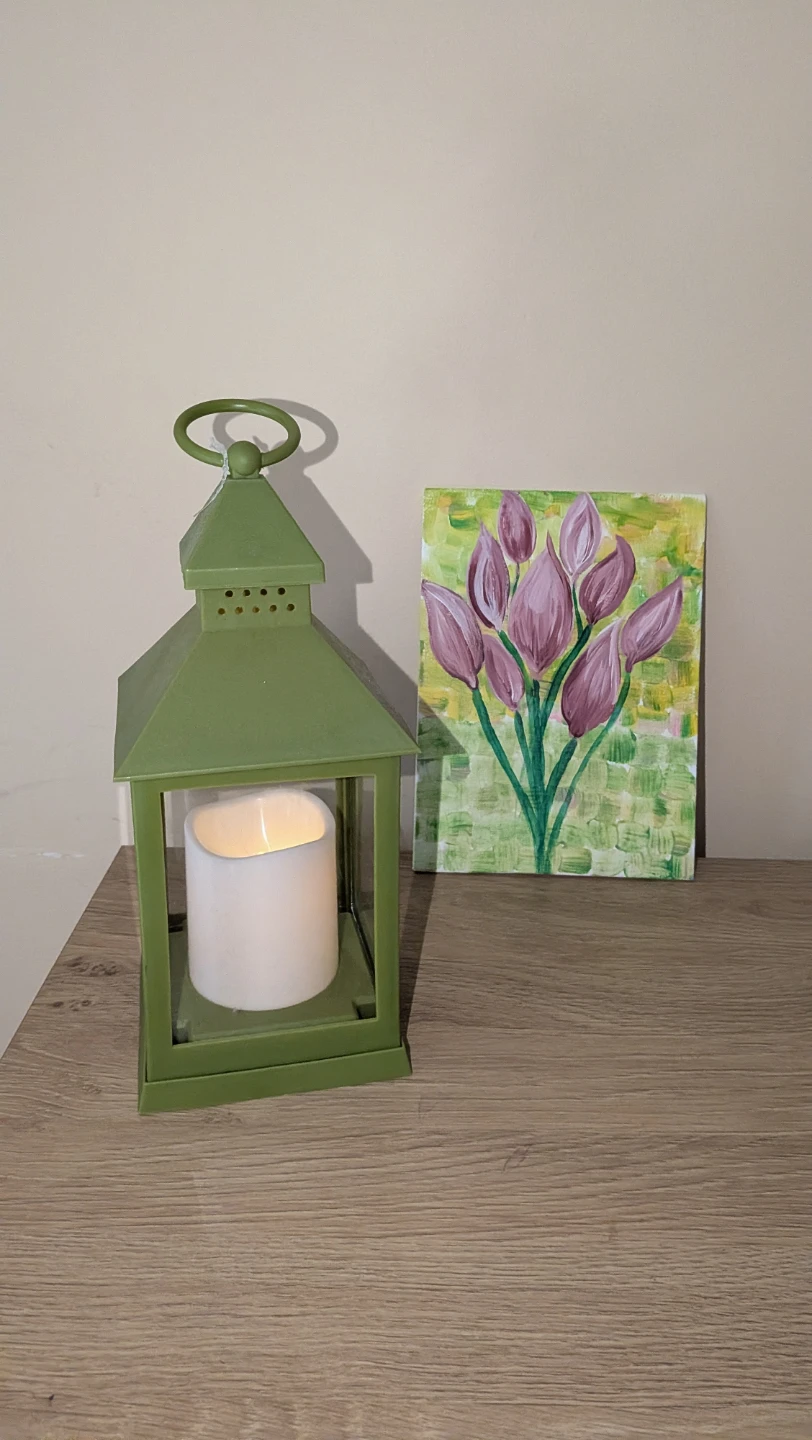 Small Acrylic Painting of Flowers - photo 2