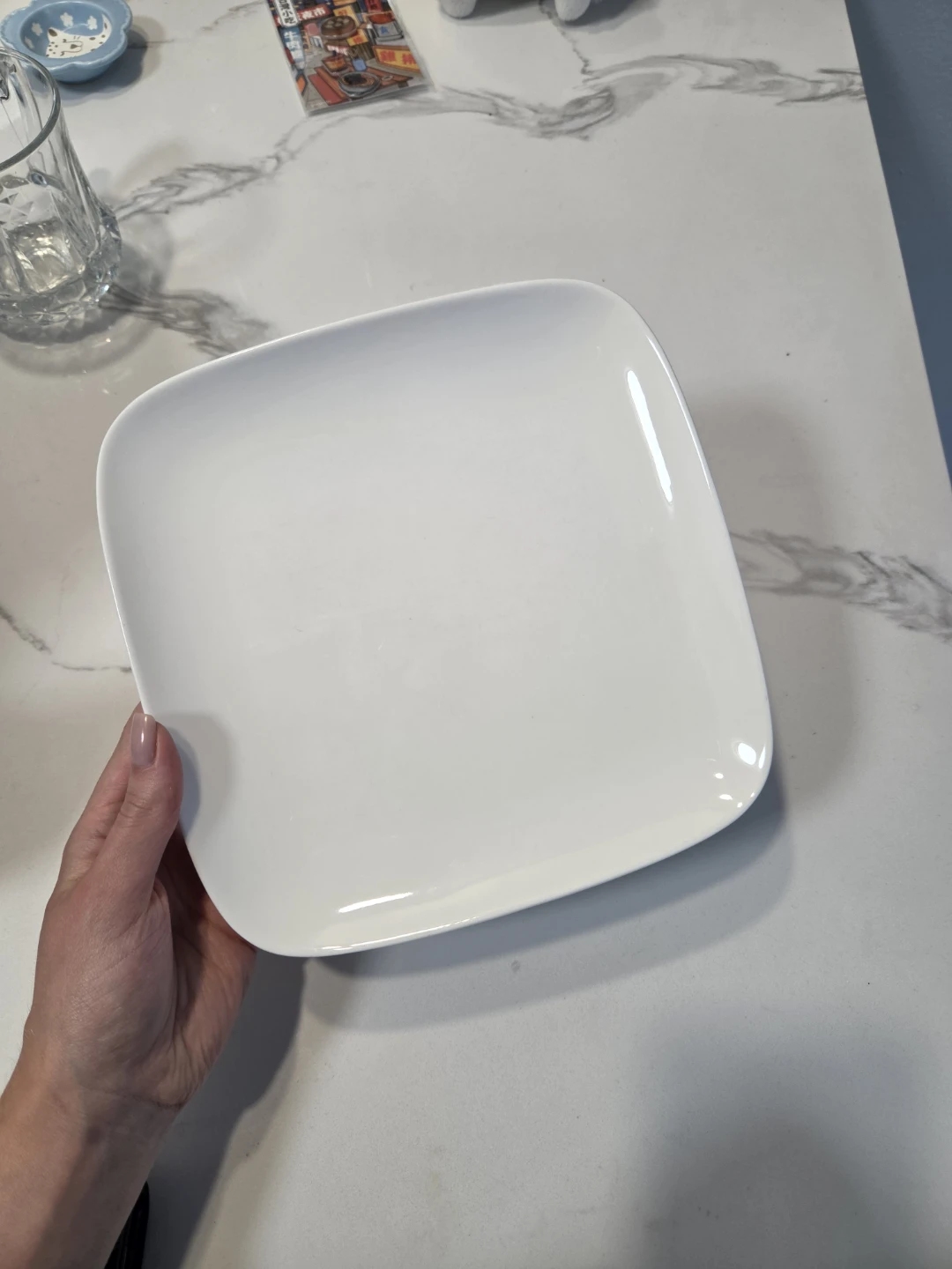 Set of 4 White Square Dinner Plates - photo 2