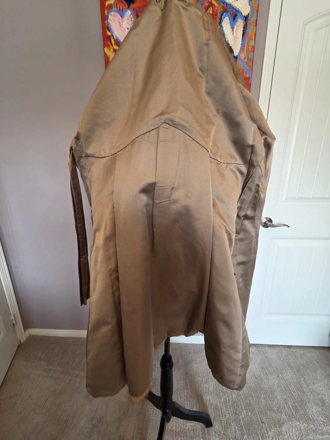 Vintage 1970s mink panel leather trench - photo 5