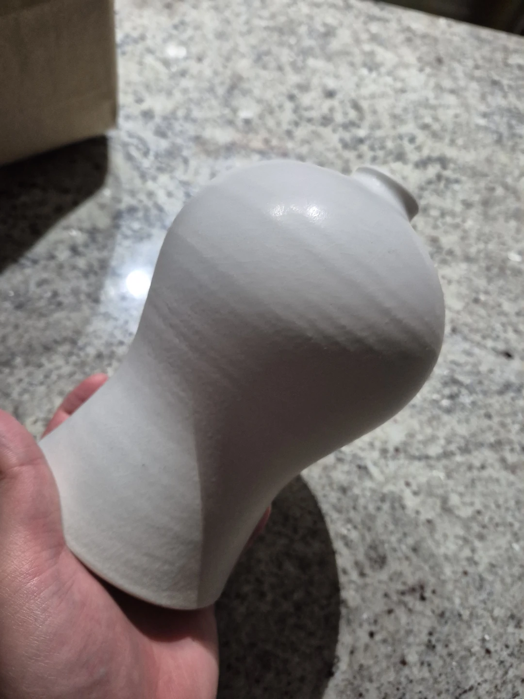 Handmade White Ceramic Pottery (Can be a vase or a bottle)