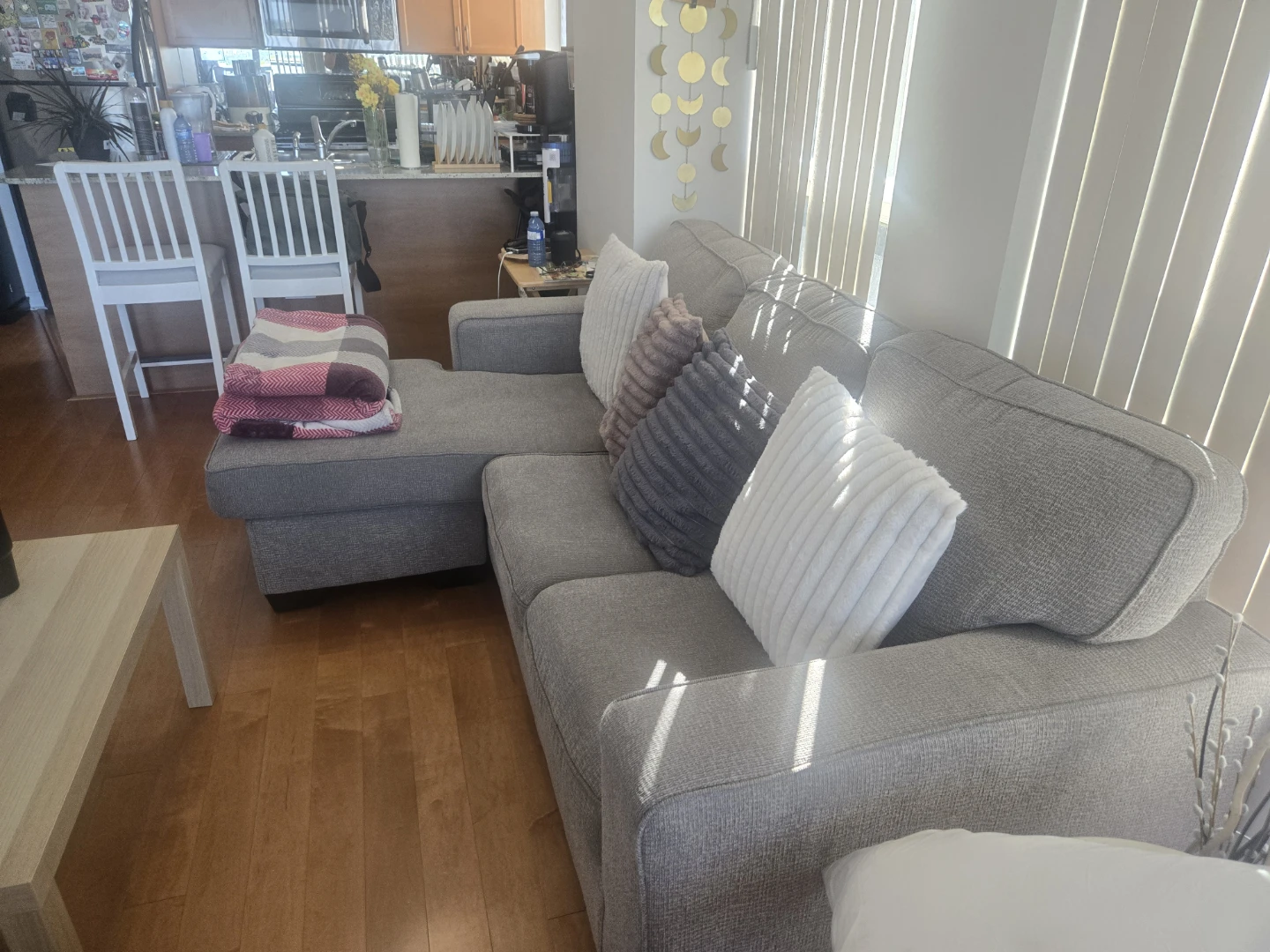Grey Sectional Sofa with Chaise - photo 2