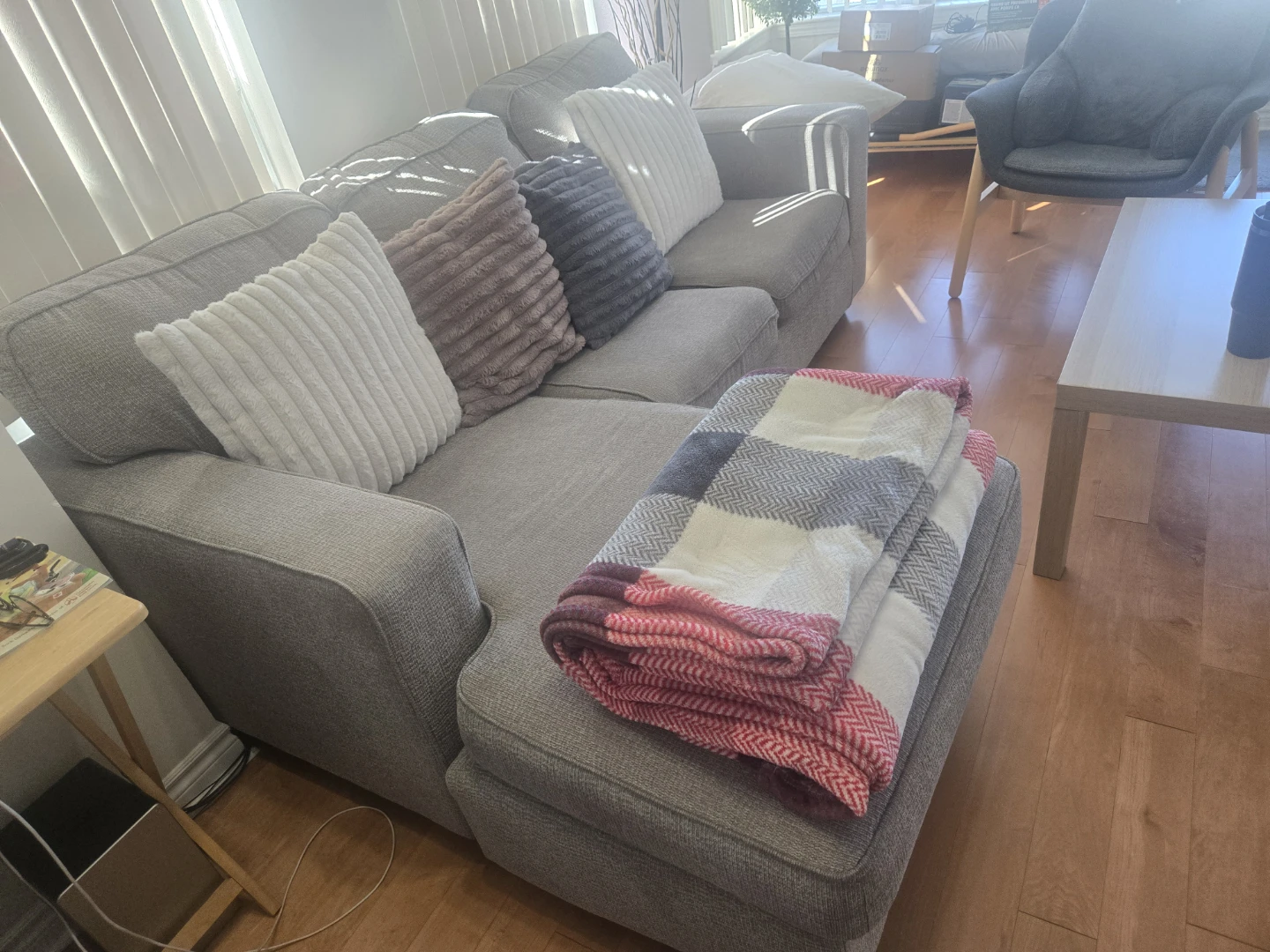 Grey Sectional Sofa with Chaise - photo 3