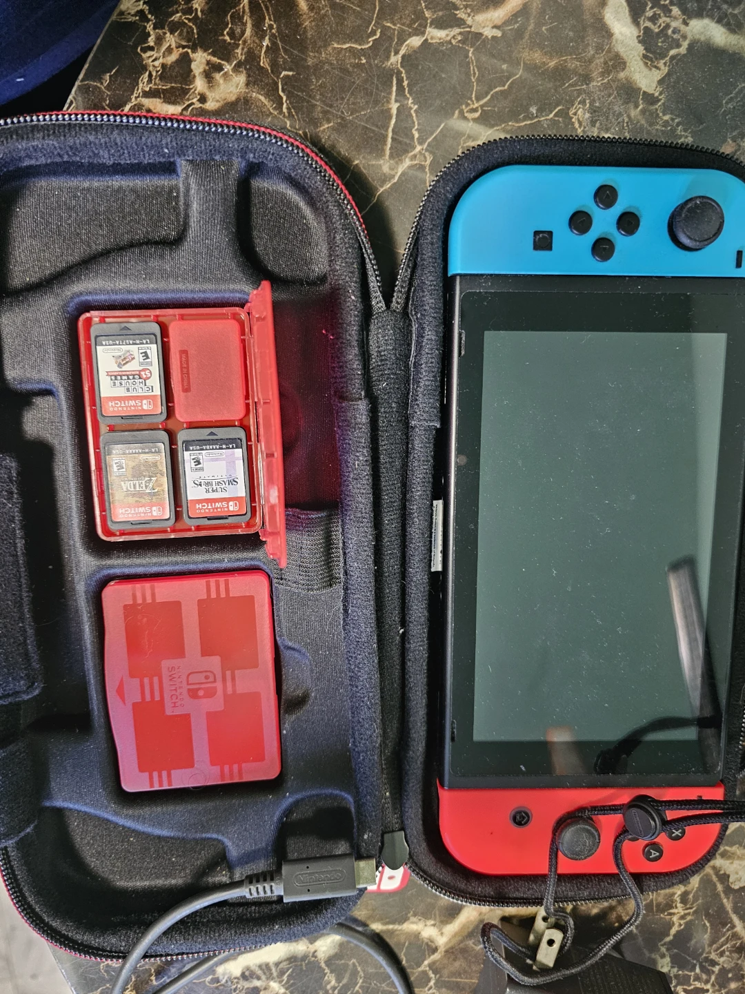 Nintendo Switch Console with Case and Games