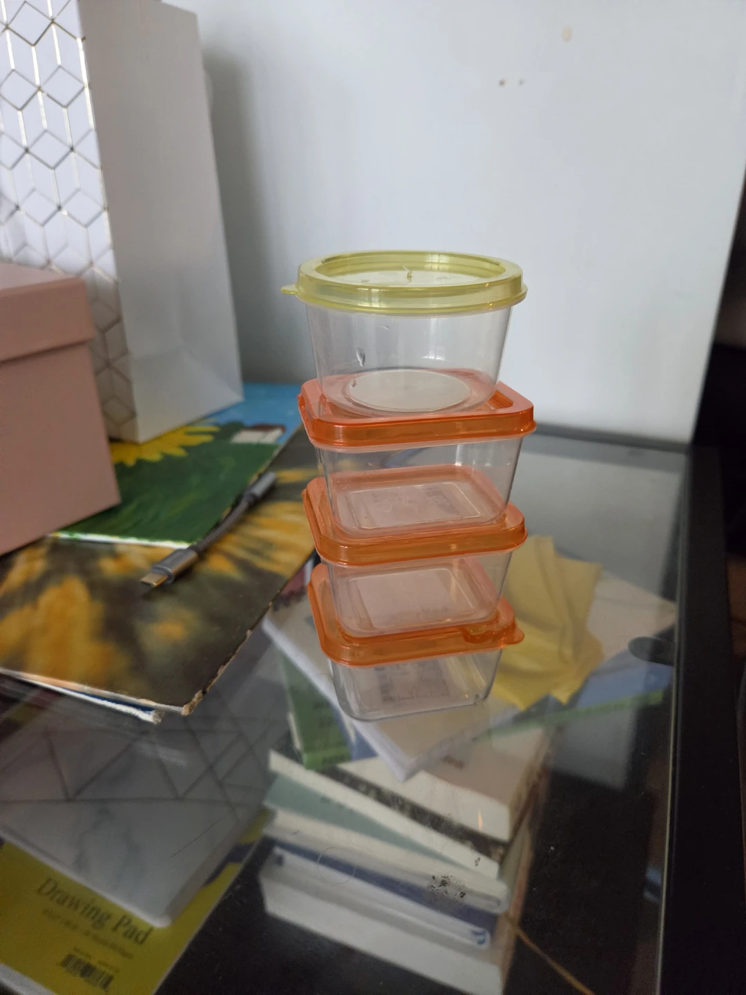 Set of 4 small food storage containers
