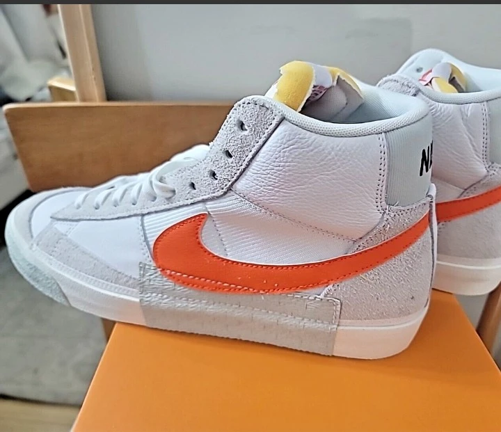 Nike Blazer Mid '77 White Orange High Top Sneakers