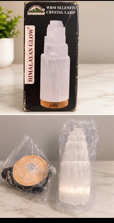 New Himalayan Glow Natural Selenite Crystal Lamp - photo 2