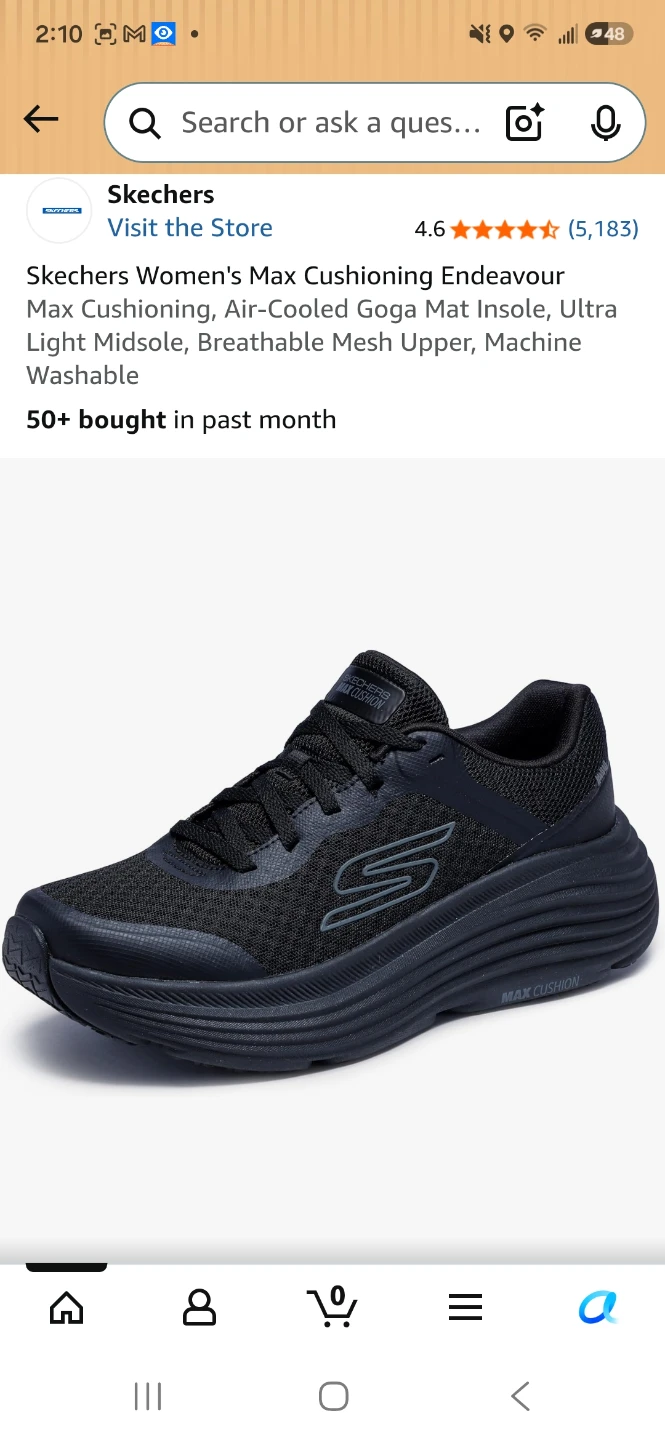 Skechers Women's Max Cushioning Endeavour Running Shoes Black