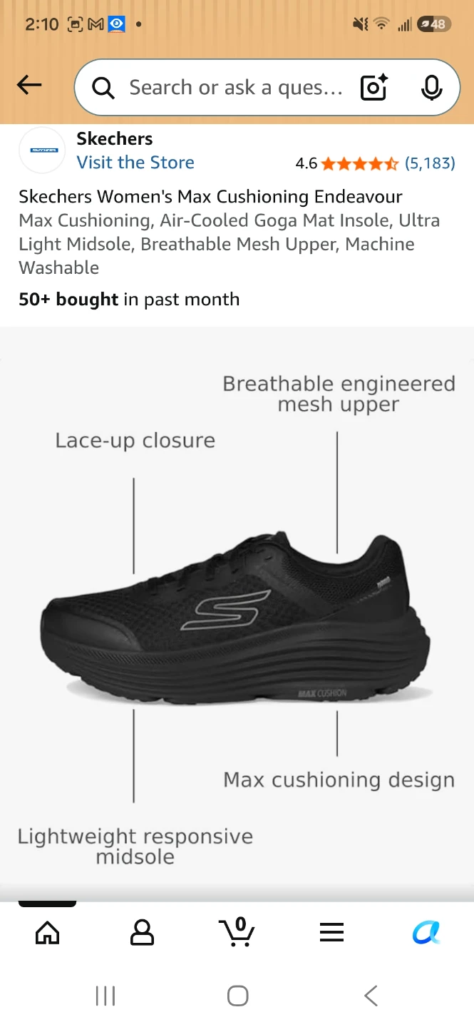 Skechers Women's Max Cushioning Endeavour Running Shoes Black - photo 4