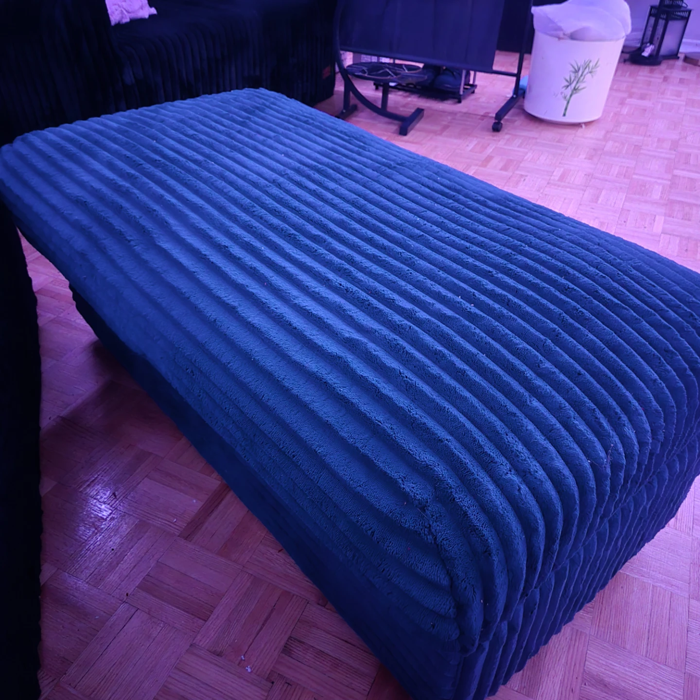 Large Cord ottoman for sale .