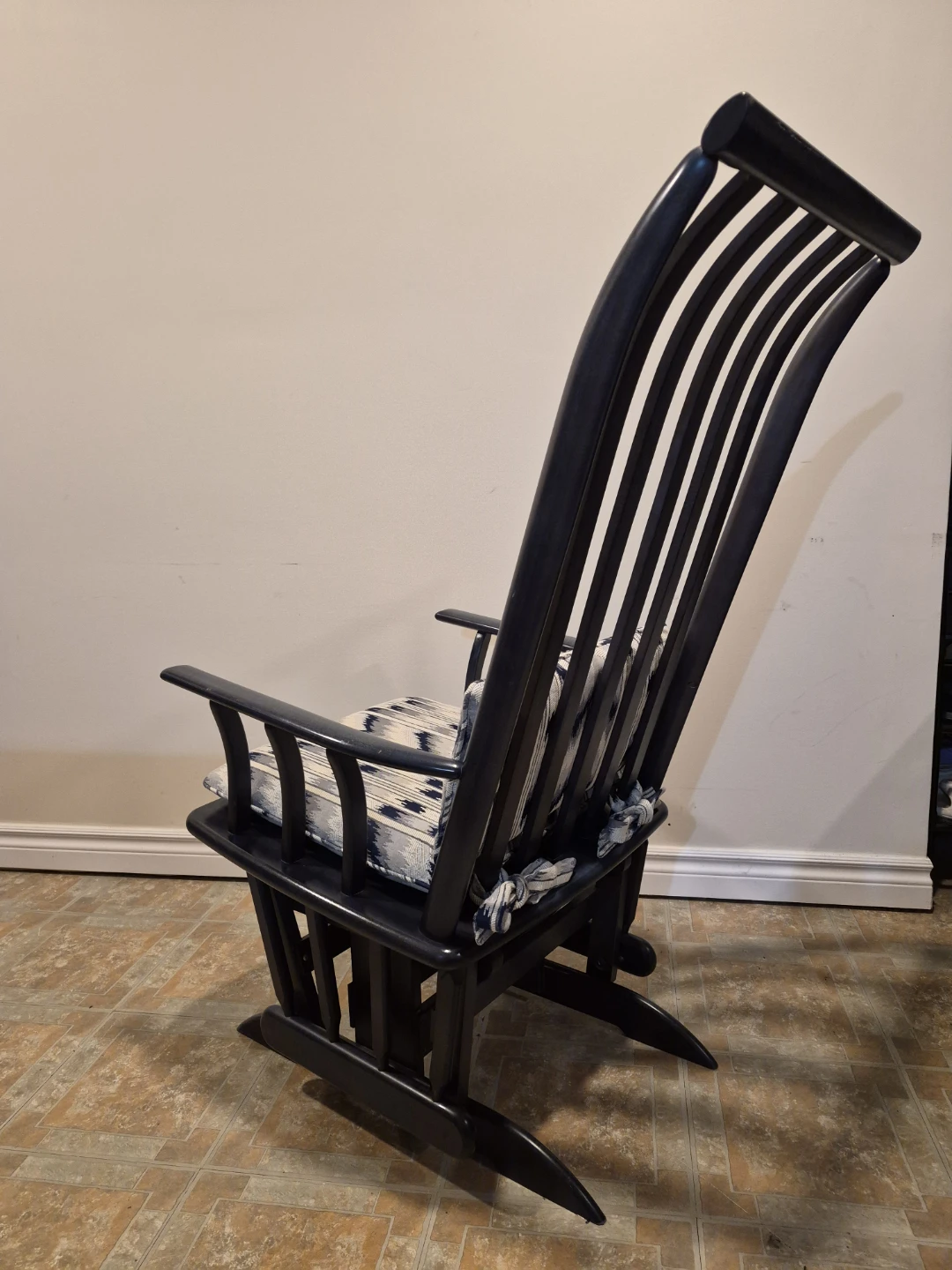 Dark Blue Glider Rocker Chair with Cushions - photo 5