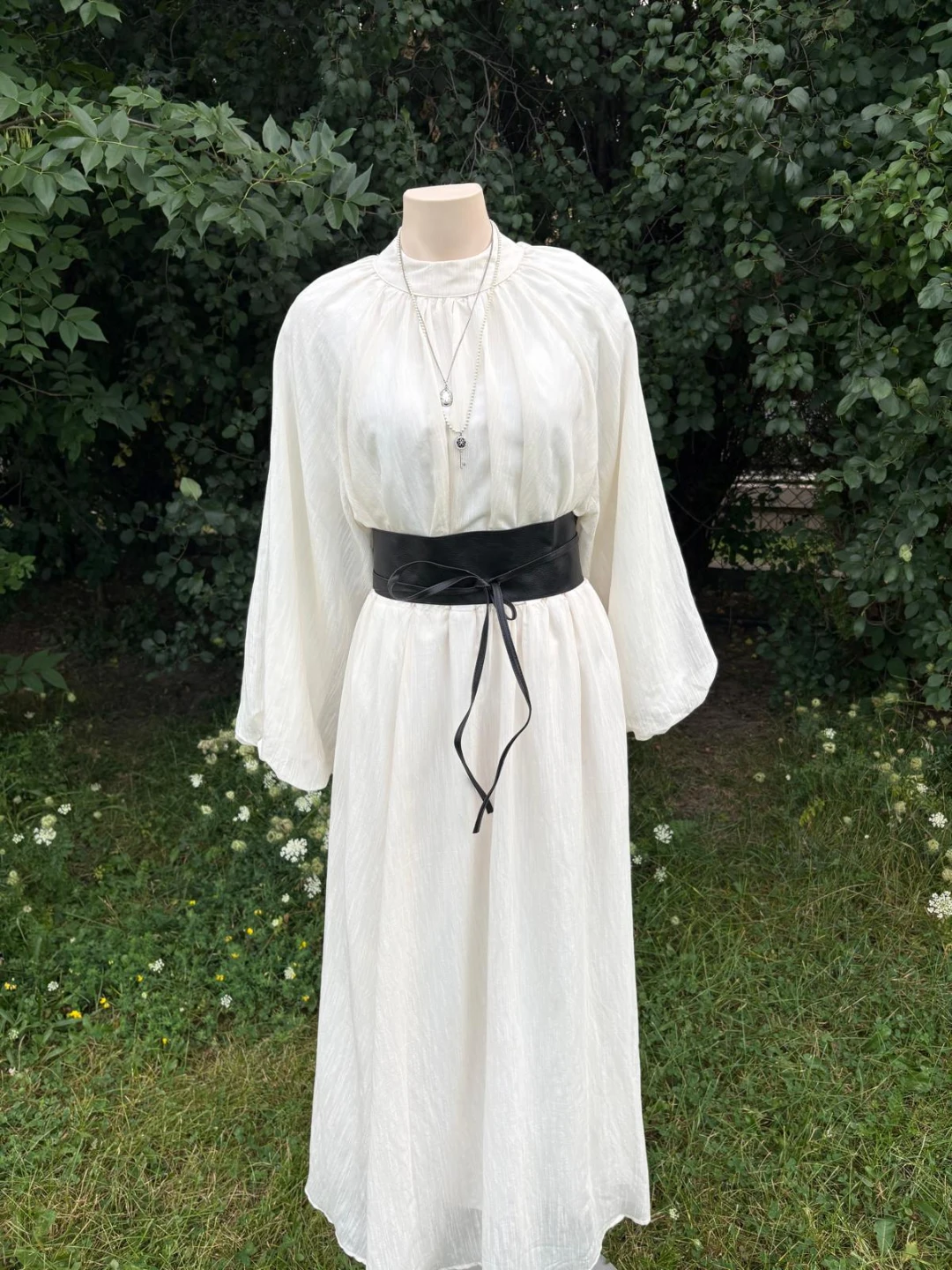 Cream oversized balloon sleeve maxi dress - photo 3