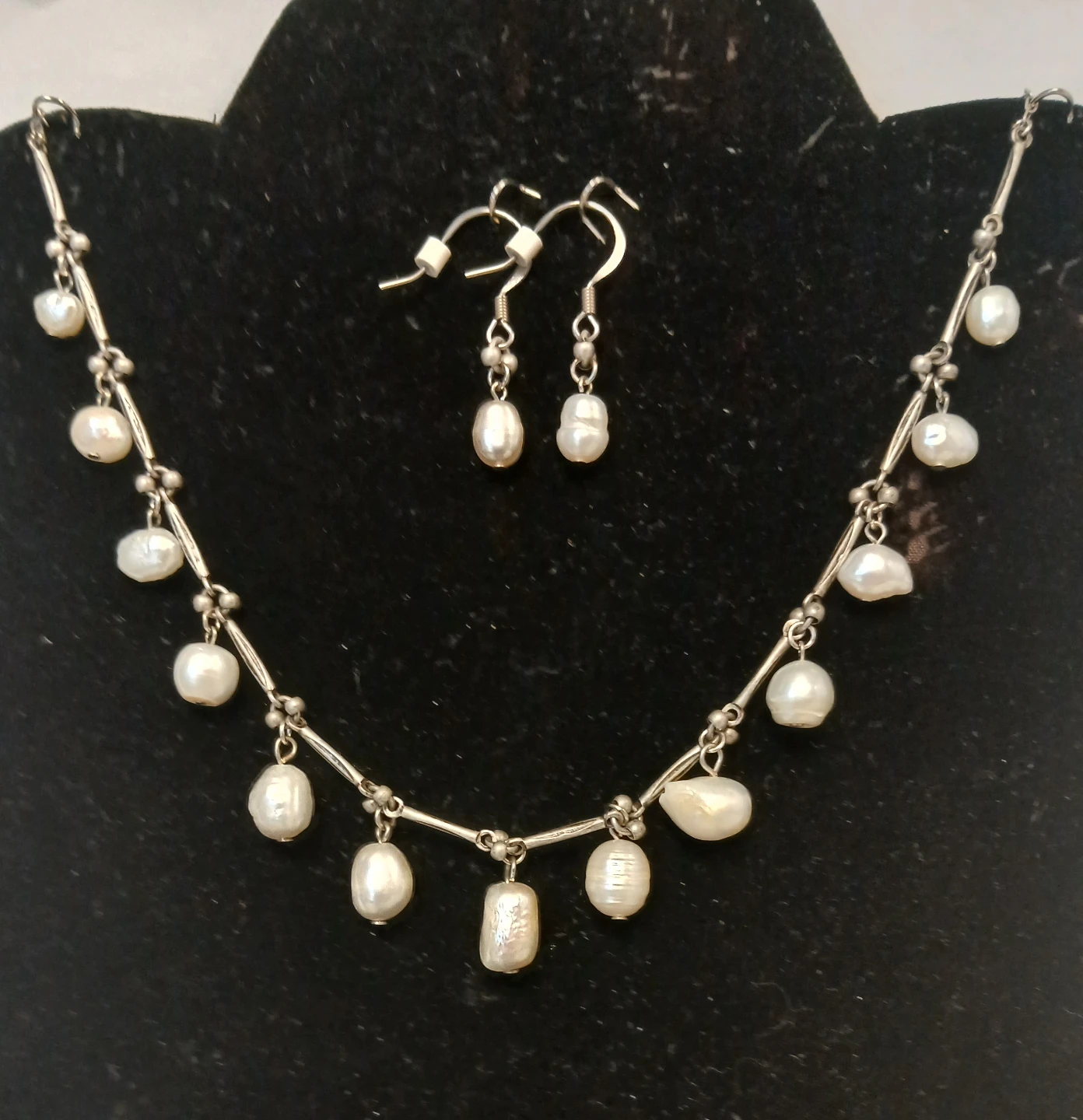 Pearl Necklace and Earring Set