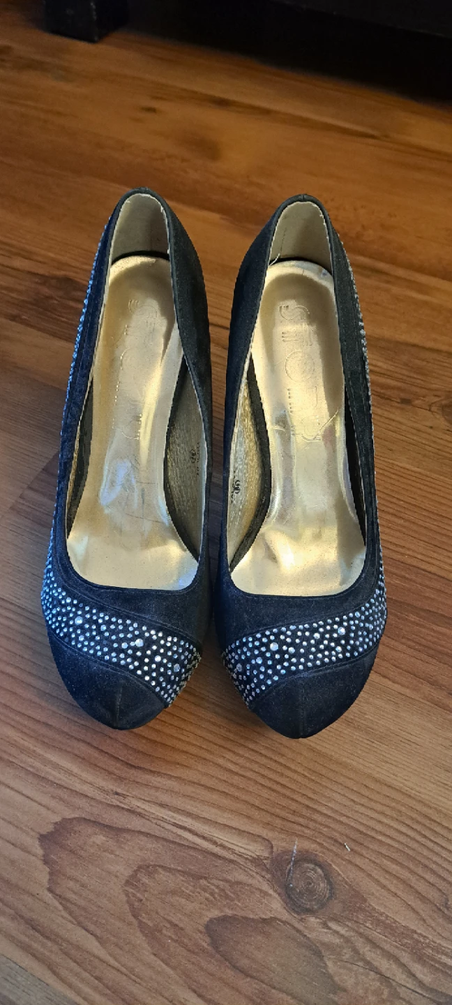 Black Embellished Stiletto Heels