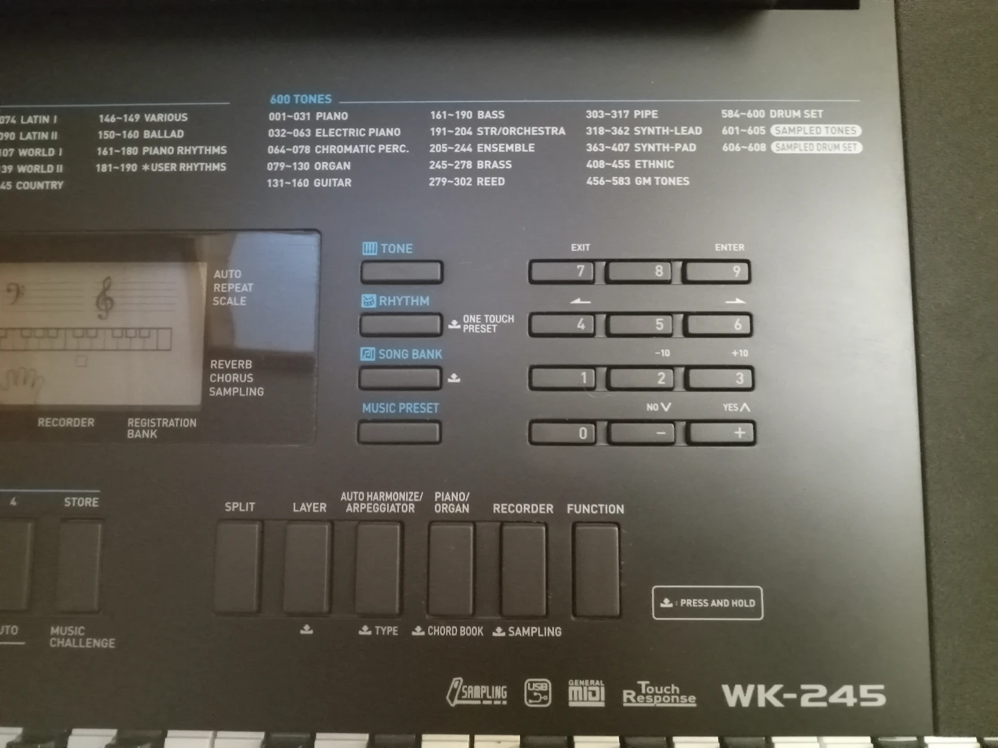 Casio WK-245 Keyboard with Stand and Bench - photo 4