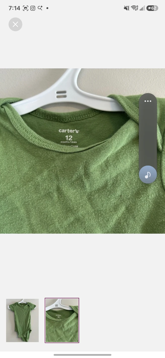 Carter's Green Short-Sleeve Bodysuit - 12 Months - photo 2