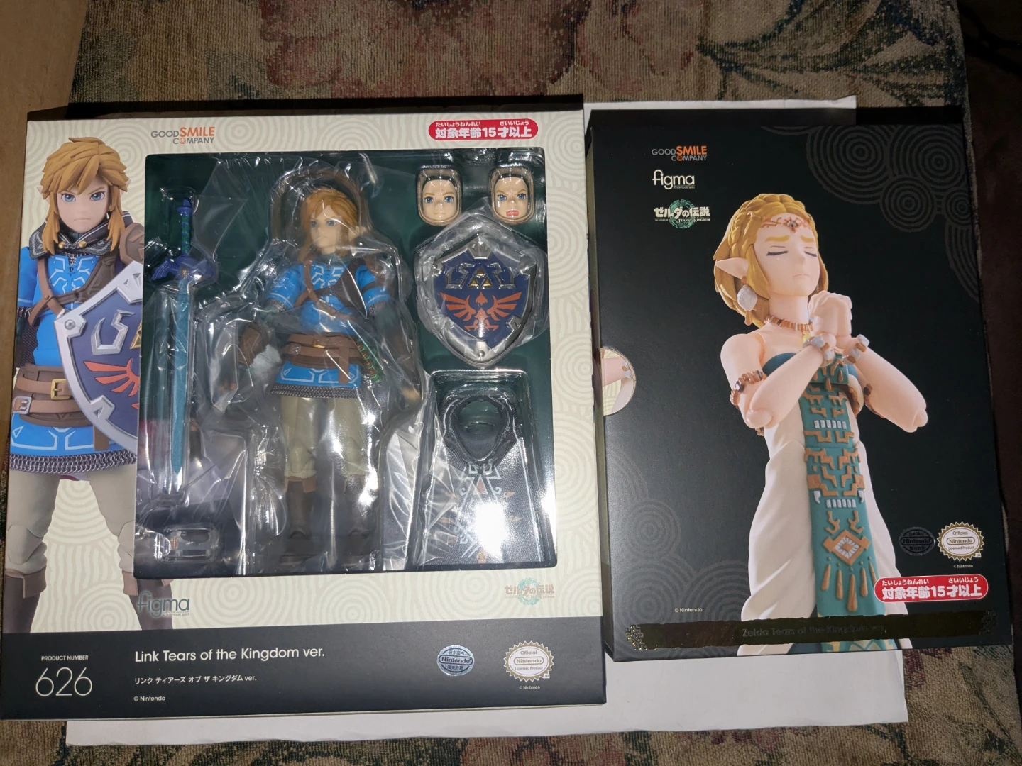 The Legend of Zelda TOTK Link and Zelda Figmas Figures