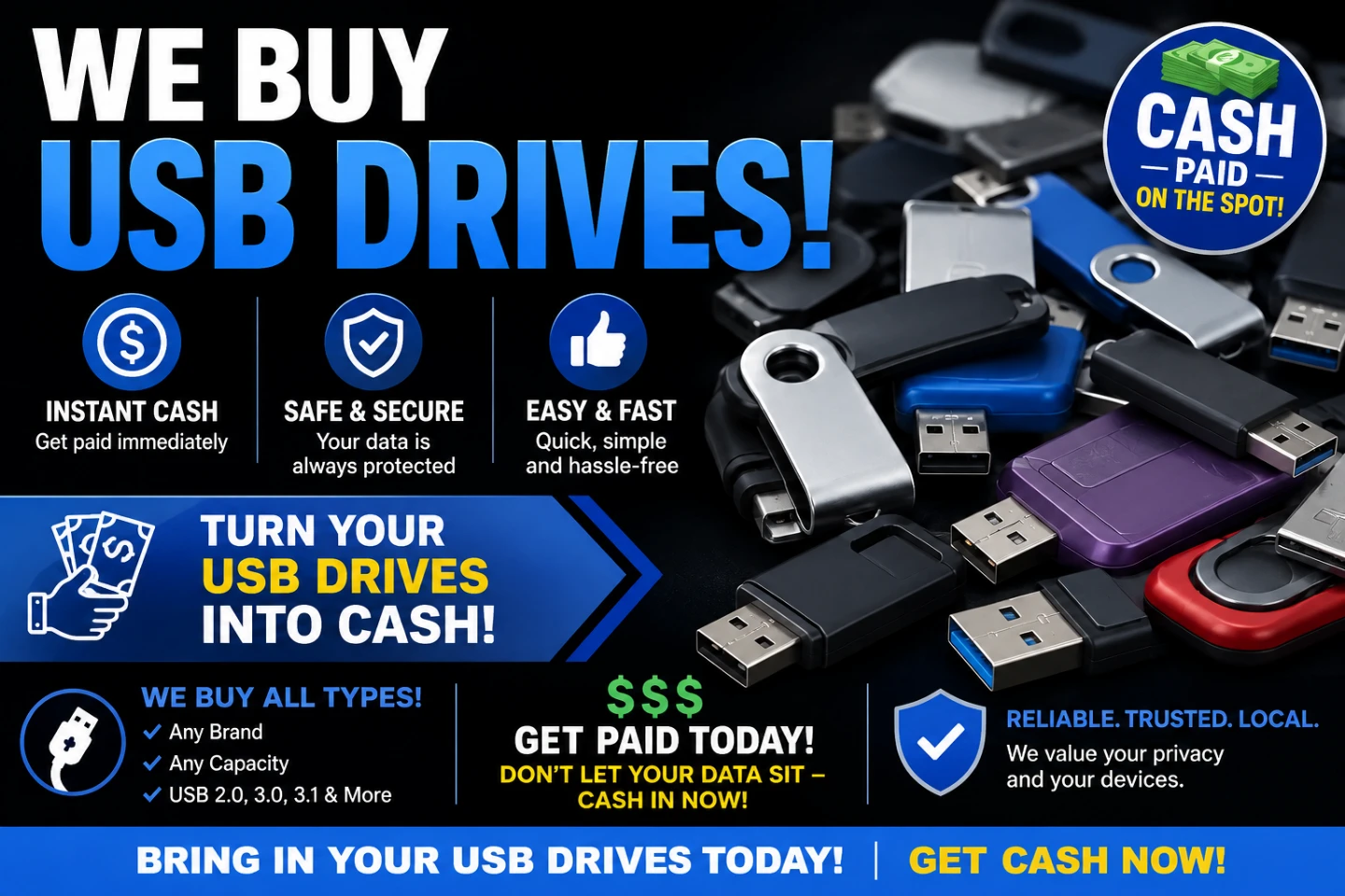 We Buy USB Drives - Any Brand, Any Capacity!