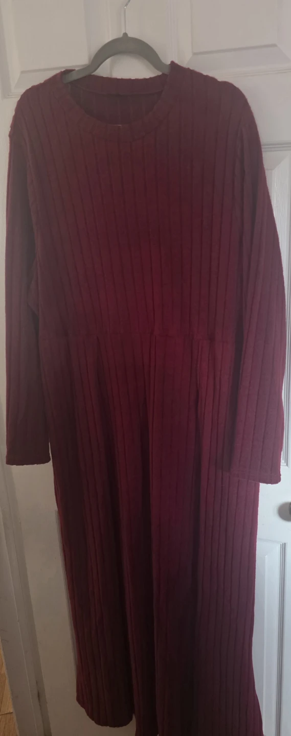 SHEIN Curve Ribbed Long Sleeve Dress