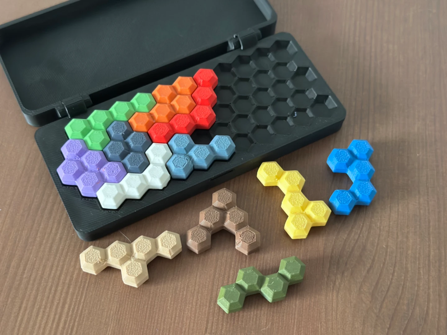 Hexagonal Puzzle Game with Case