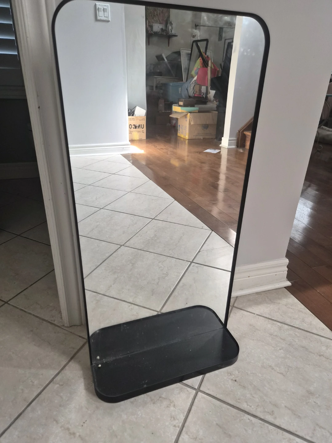 Standing Mirror with Tray 80x40 cm