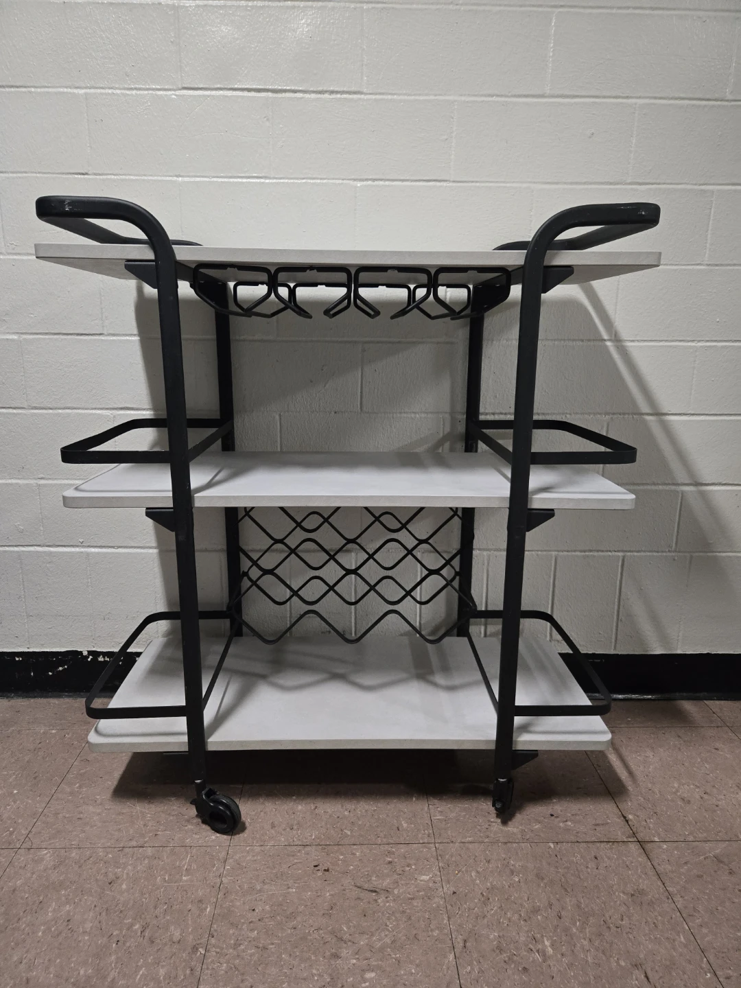3-Tier Mobile Bar Cart with Built-in Wine - photo 2