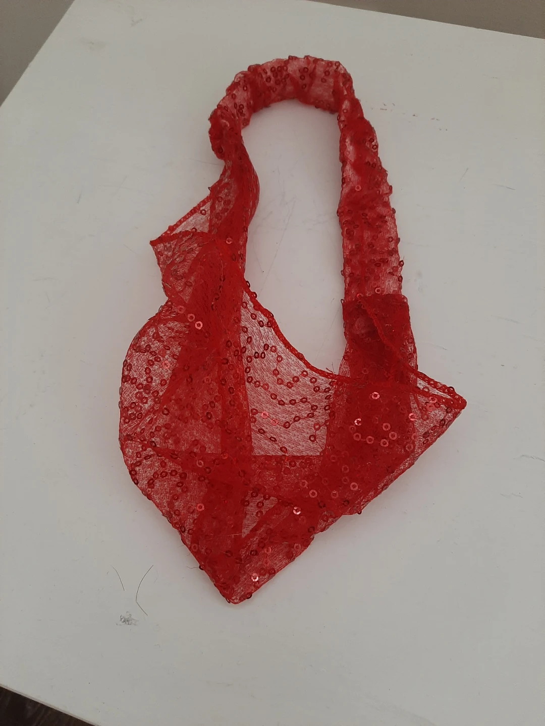 Red Sequin Mesh Headband