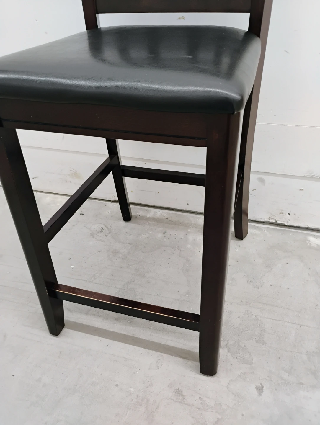Wood Counter Height Stool with Black Seat - photo 2