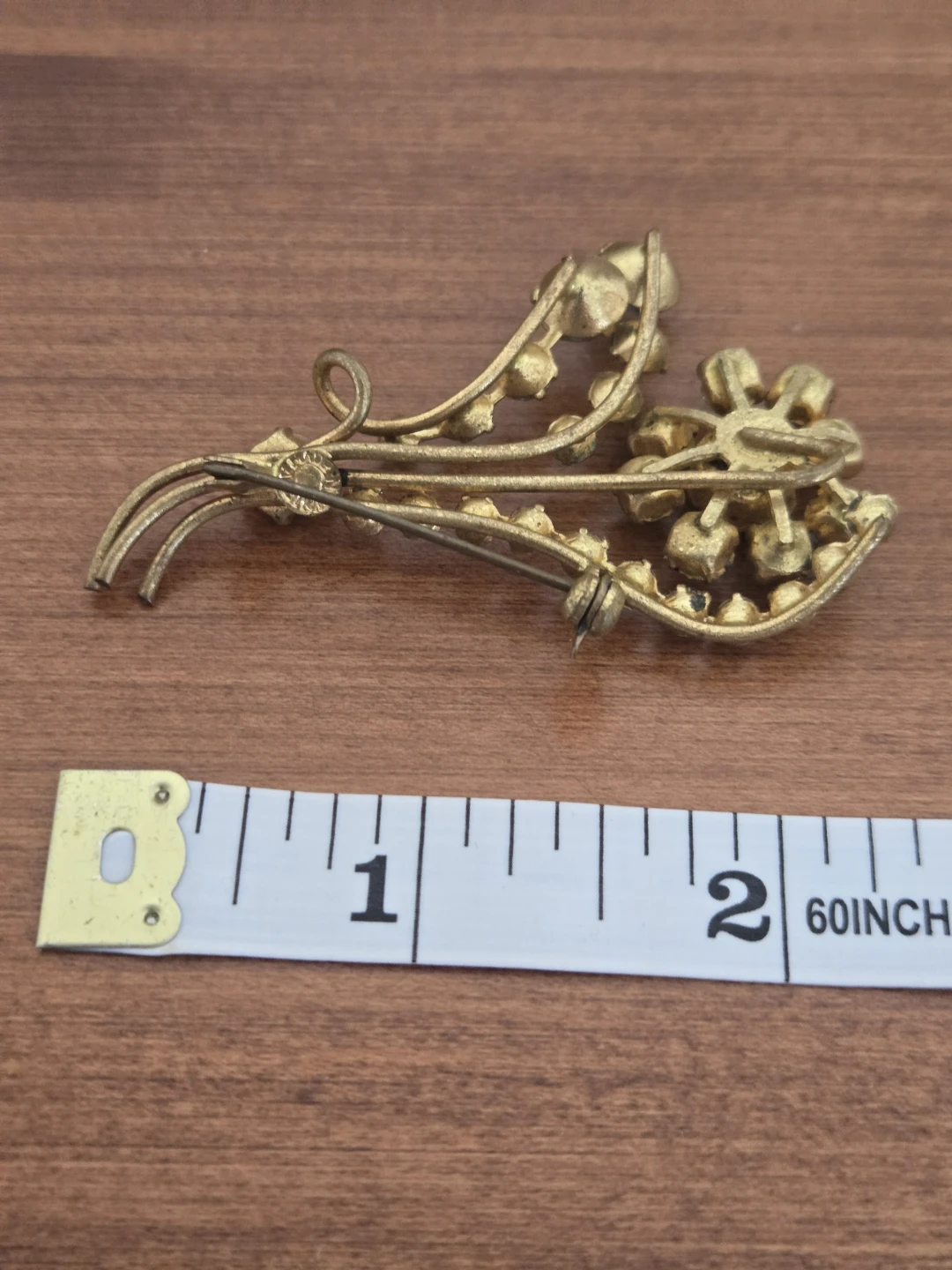 Vintage Brooches with Blue and Amber Rhinestones - photo 3