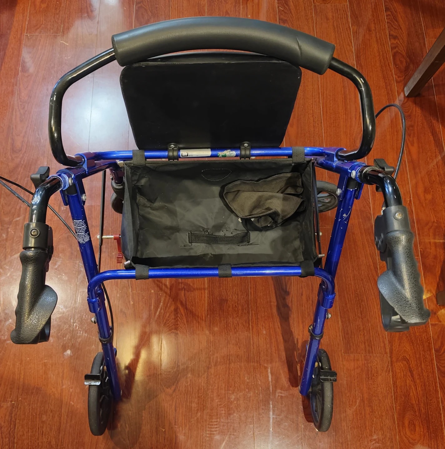 Blue 4-Wheel Walker with Seat and Bag - photo 4