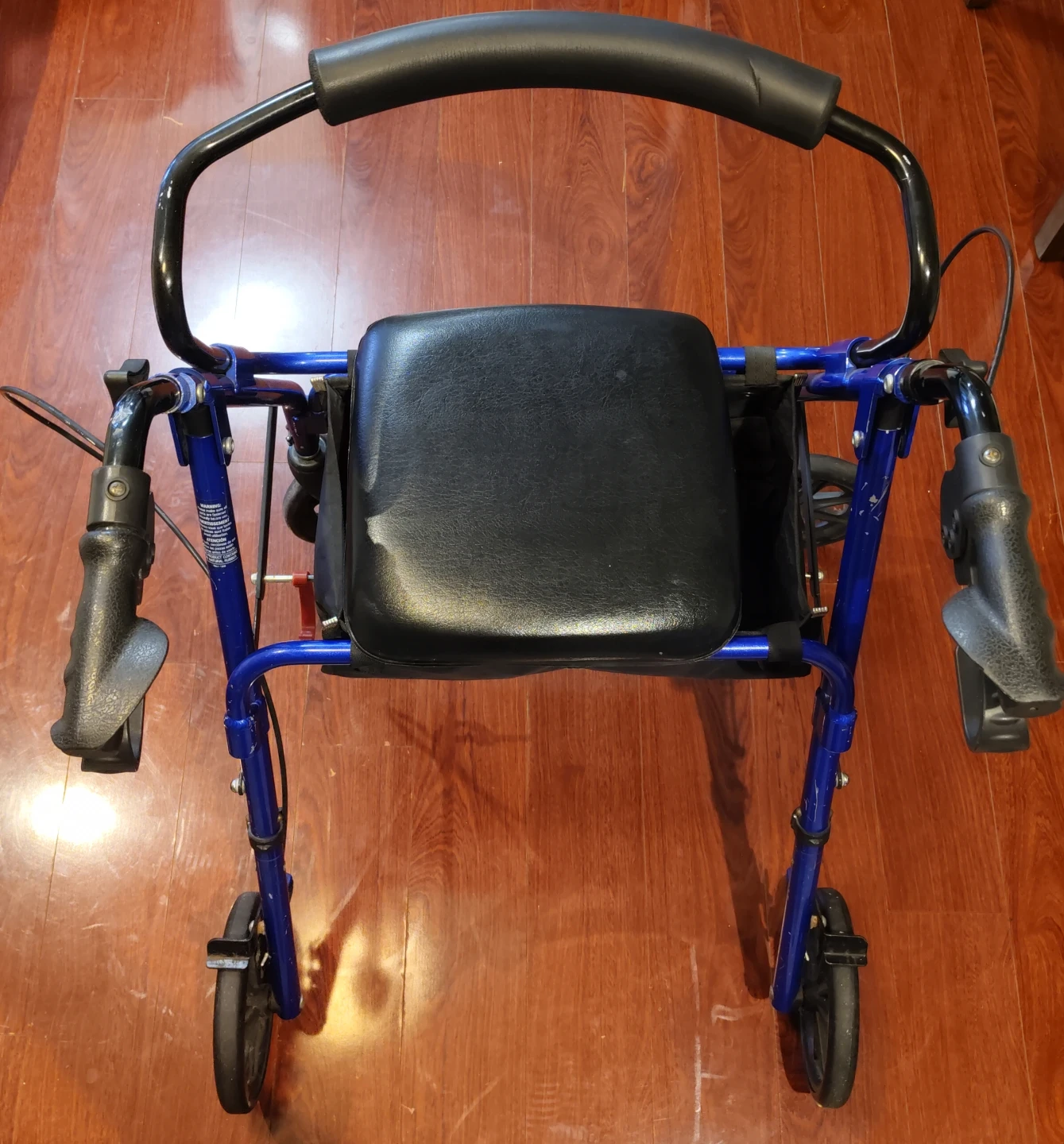 Blue 4-Wheel Walker with Seat and Bag - photo 5
