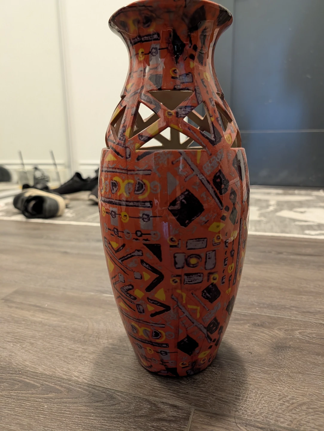 Decorative Orange Ceramic Vase