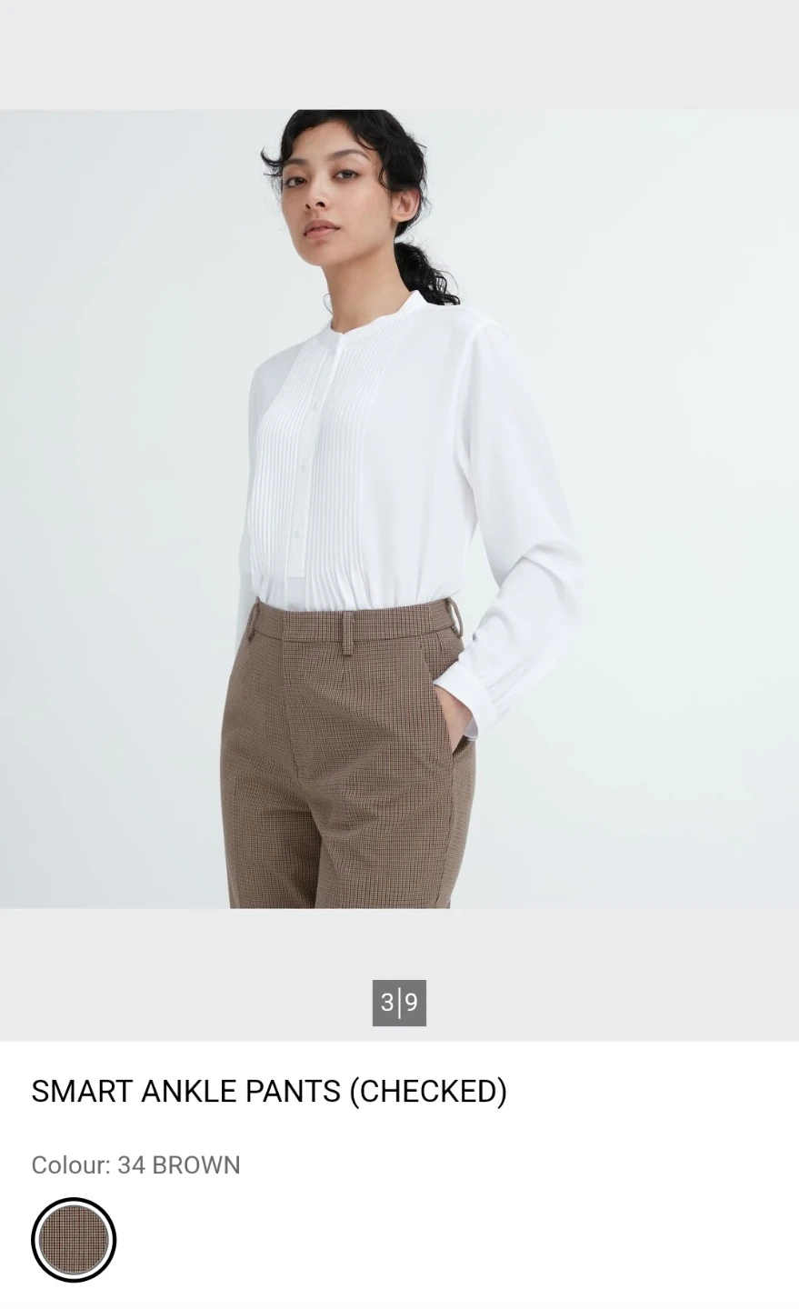NWOT Uniqlo Smart Ankle Pants (Checked) - photo 2