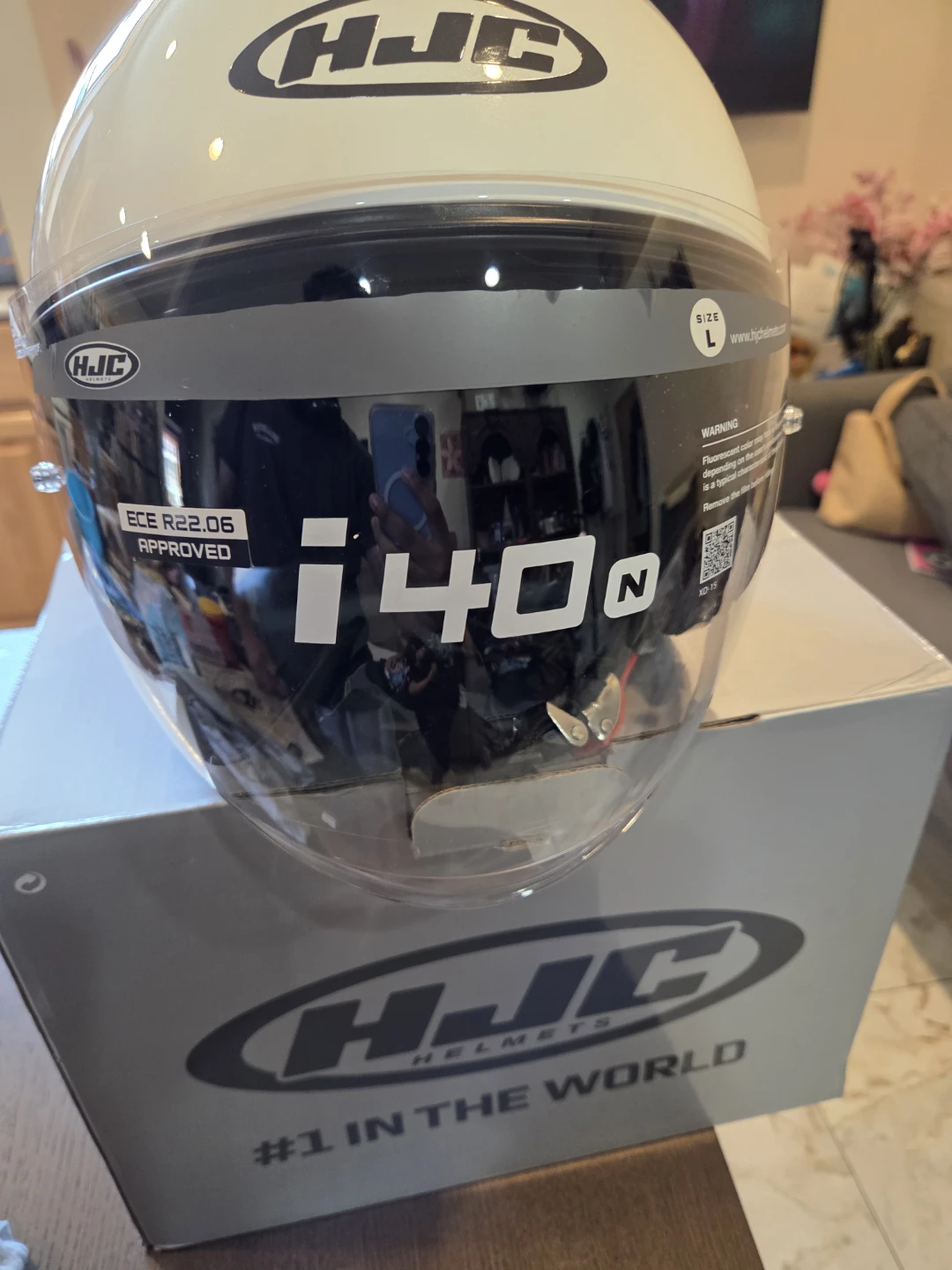 HJC i40N Pearl White Motorcycle Helmet