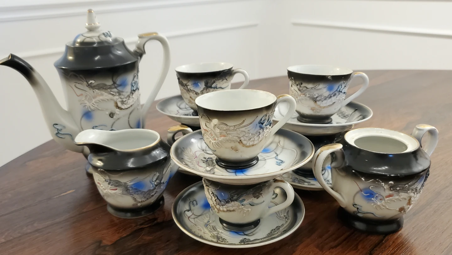 Vintage Japanese Moriage Dragonware Tea Set - photo 4