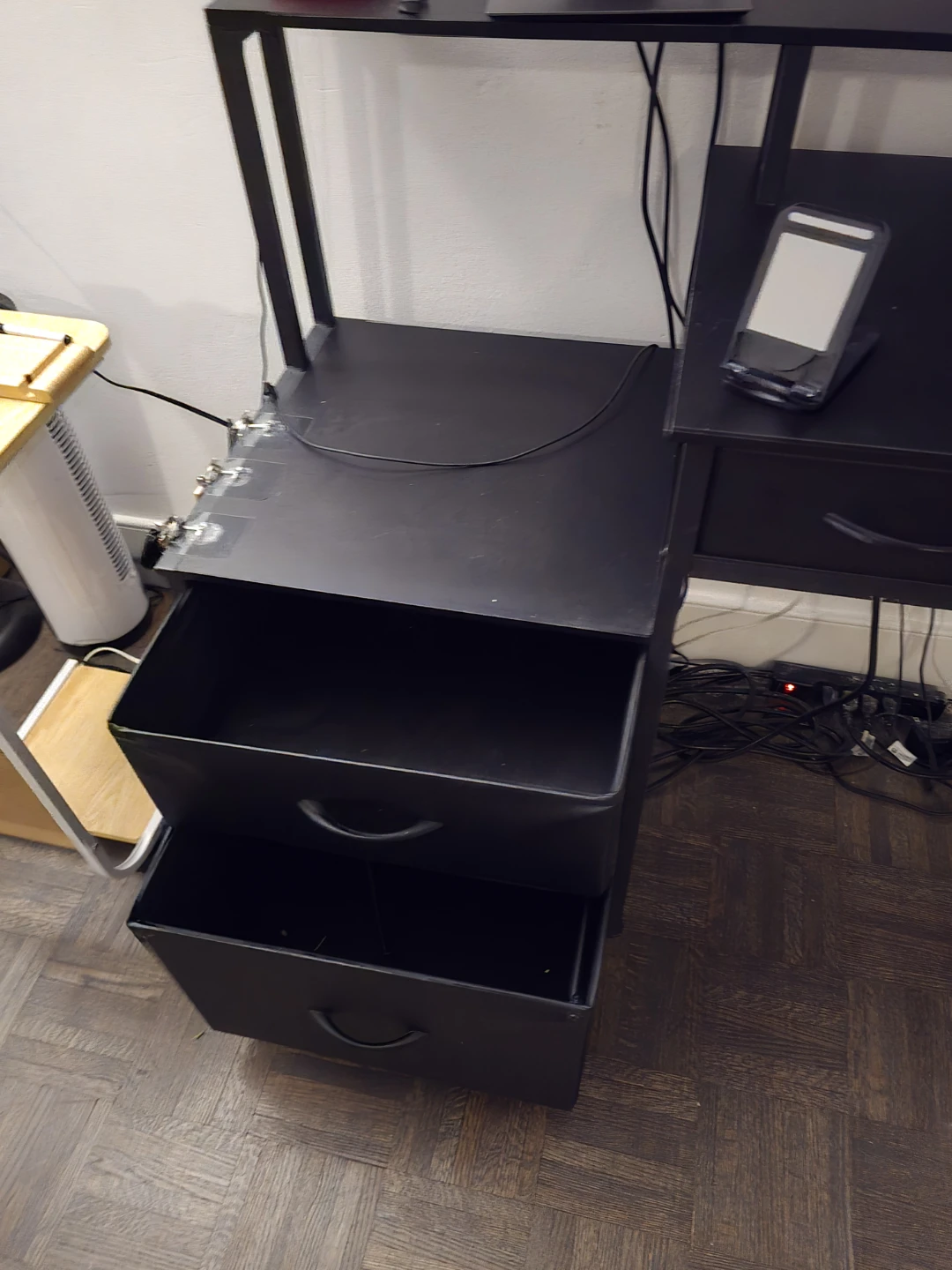 Black L shaped Desk with storage - photo 5