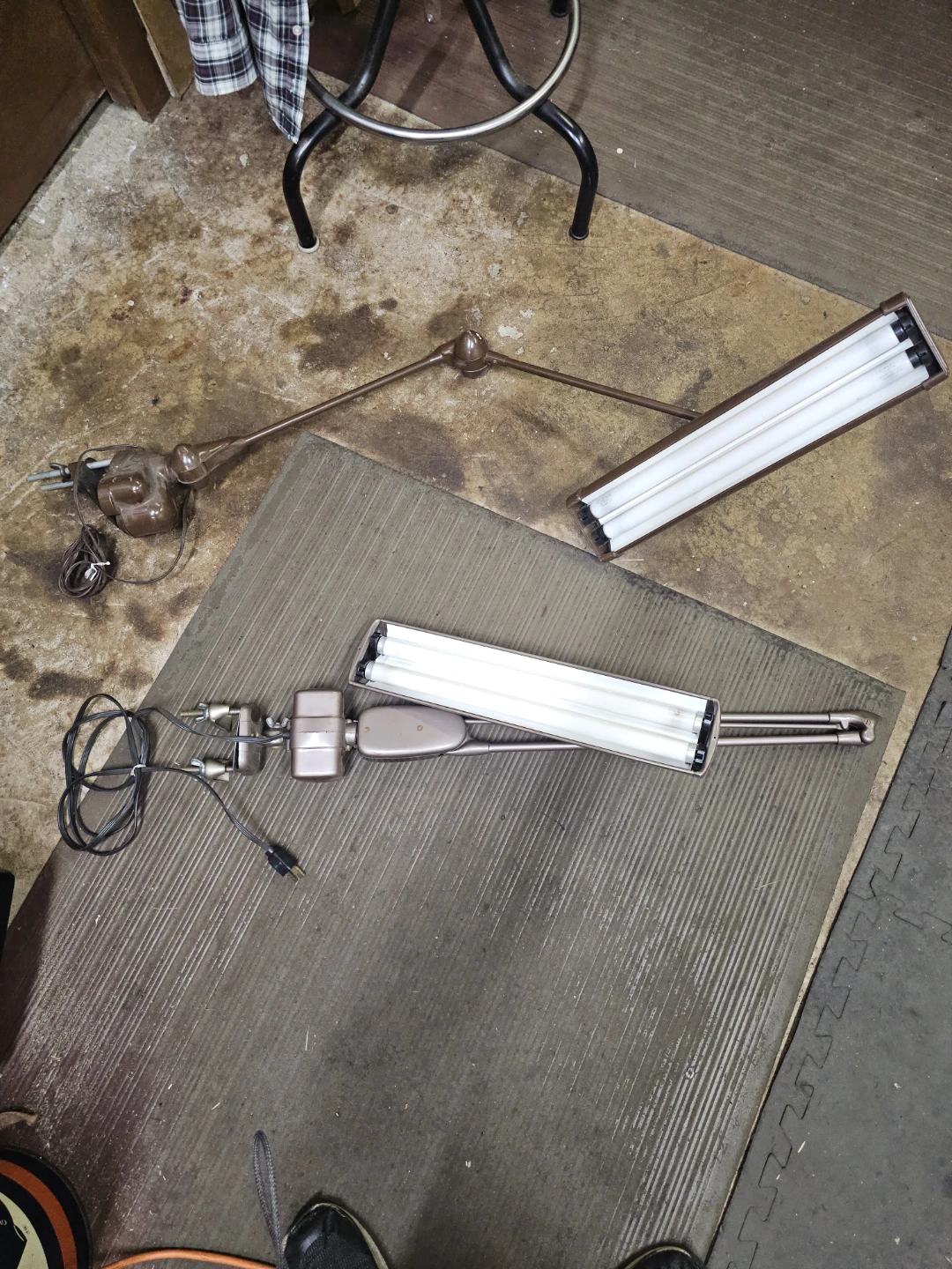 2x adjustable desk lamps industrial vintage
