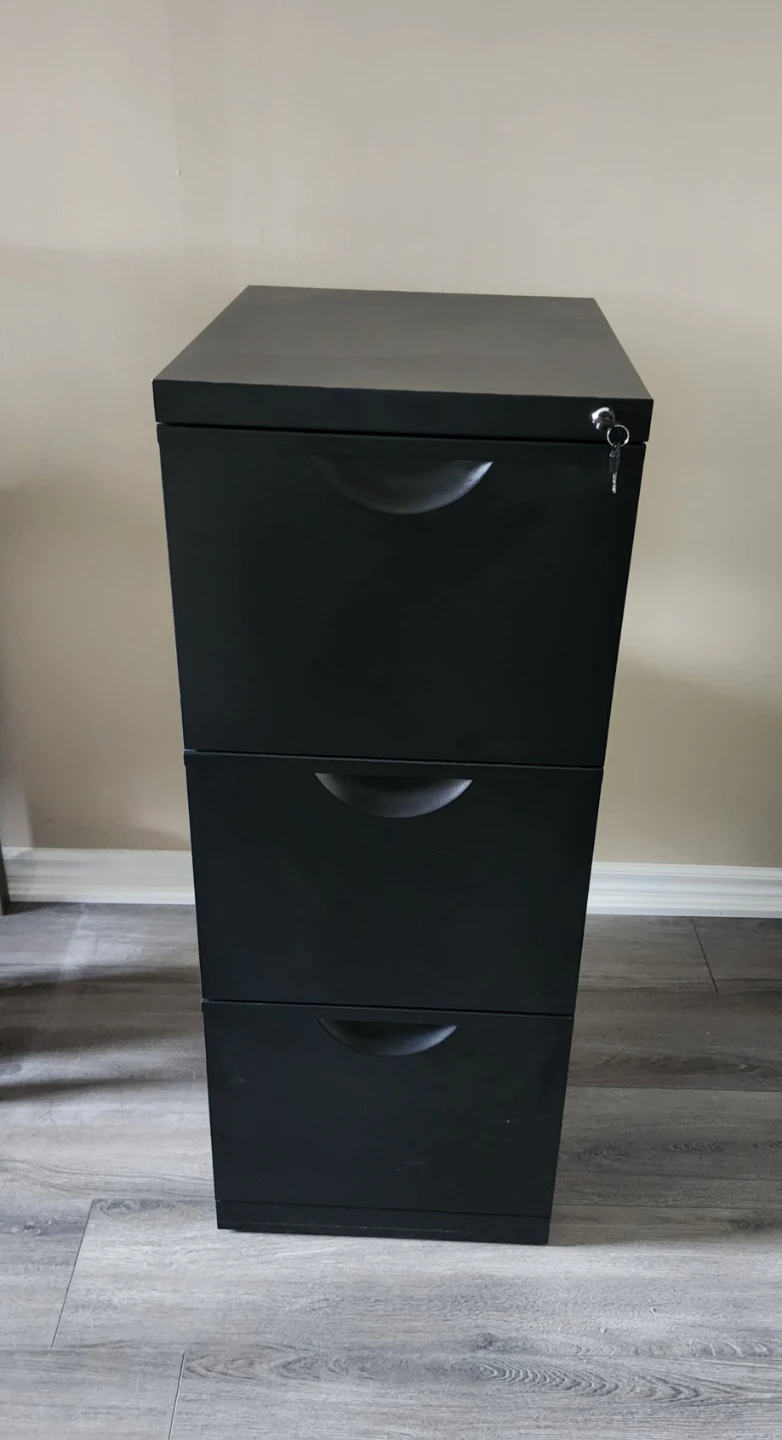 Black 3-Drawer Filing Cabinet