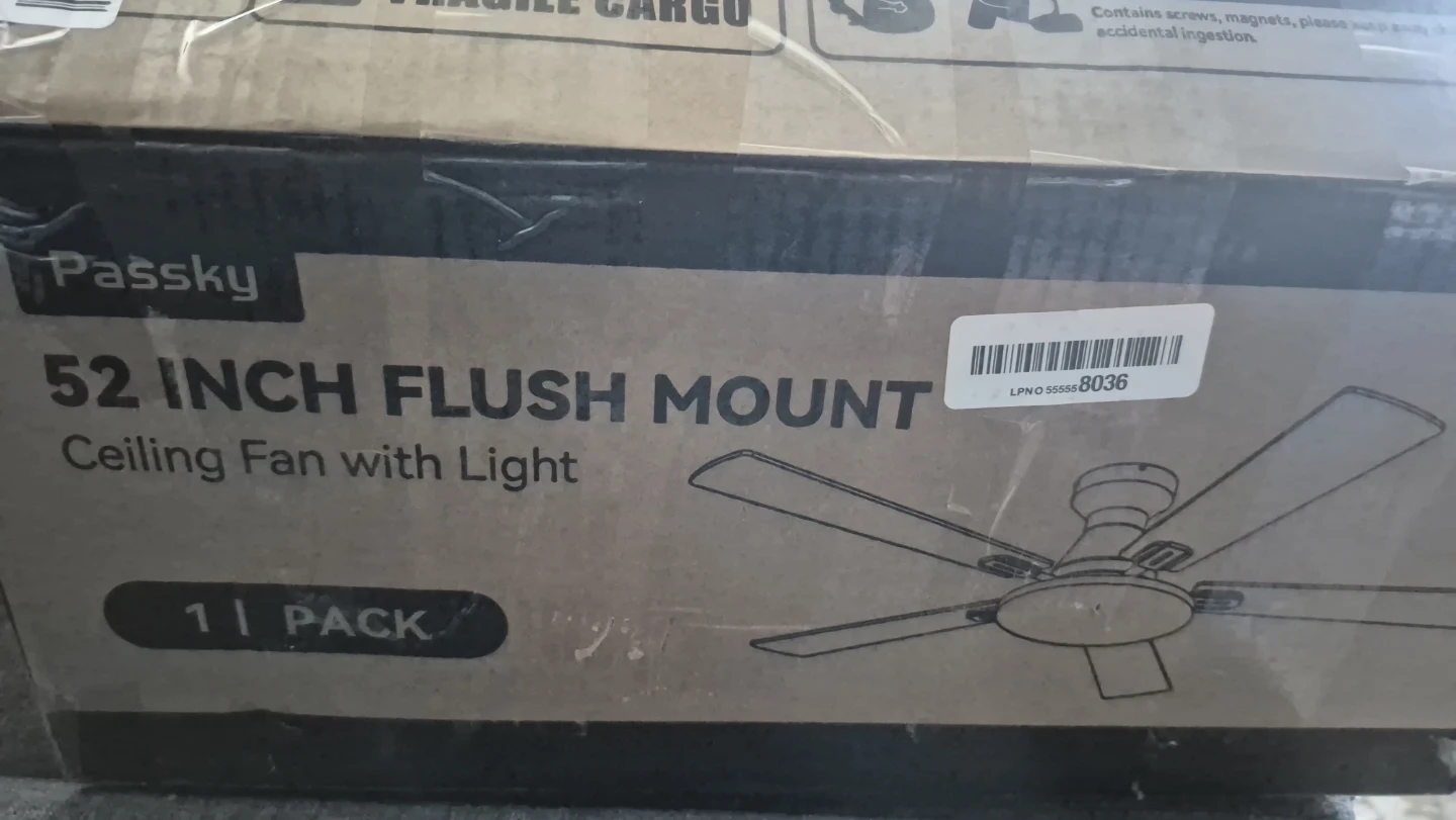 Passky Ceiling Fans with Lights, 52 inch Flush Mount Ceiling fan - photo 5