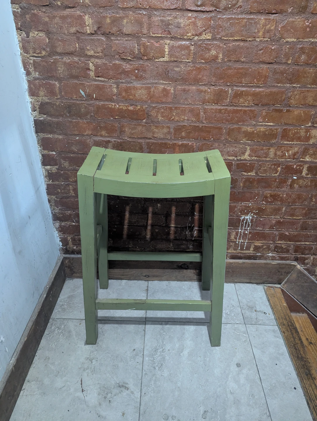 Green Wooden Bar Stool - photo 3