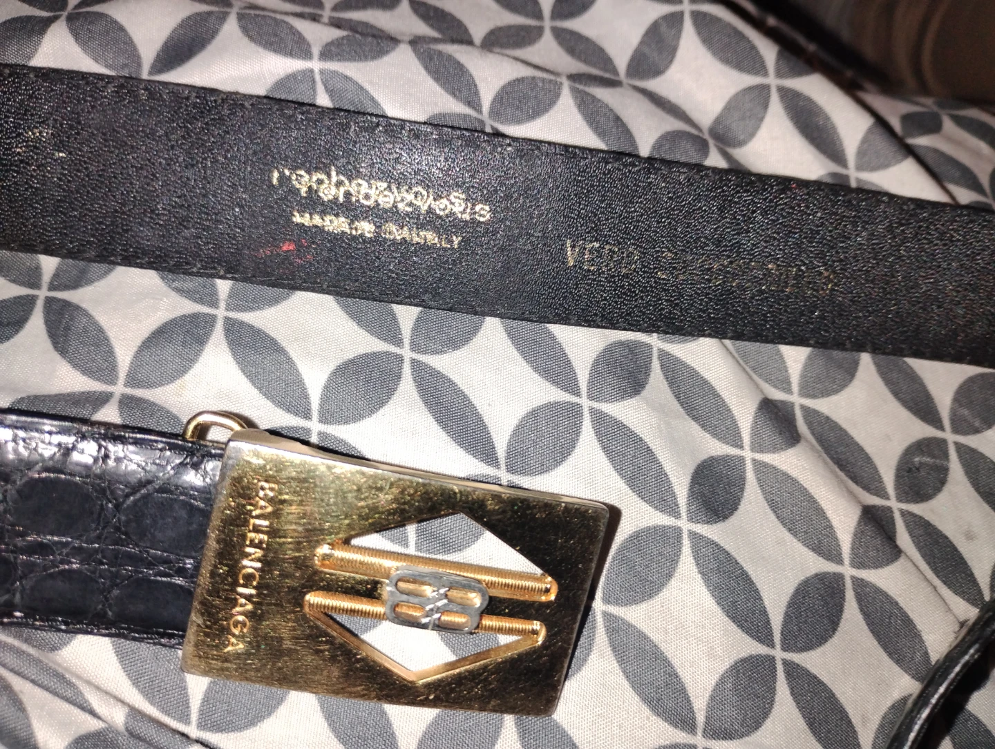 Balenciaga Black Croc Belt