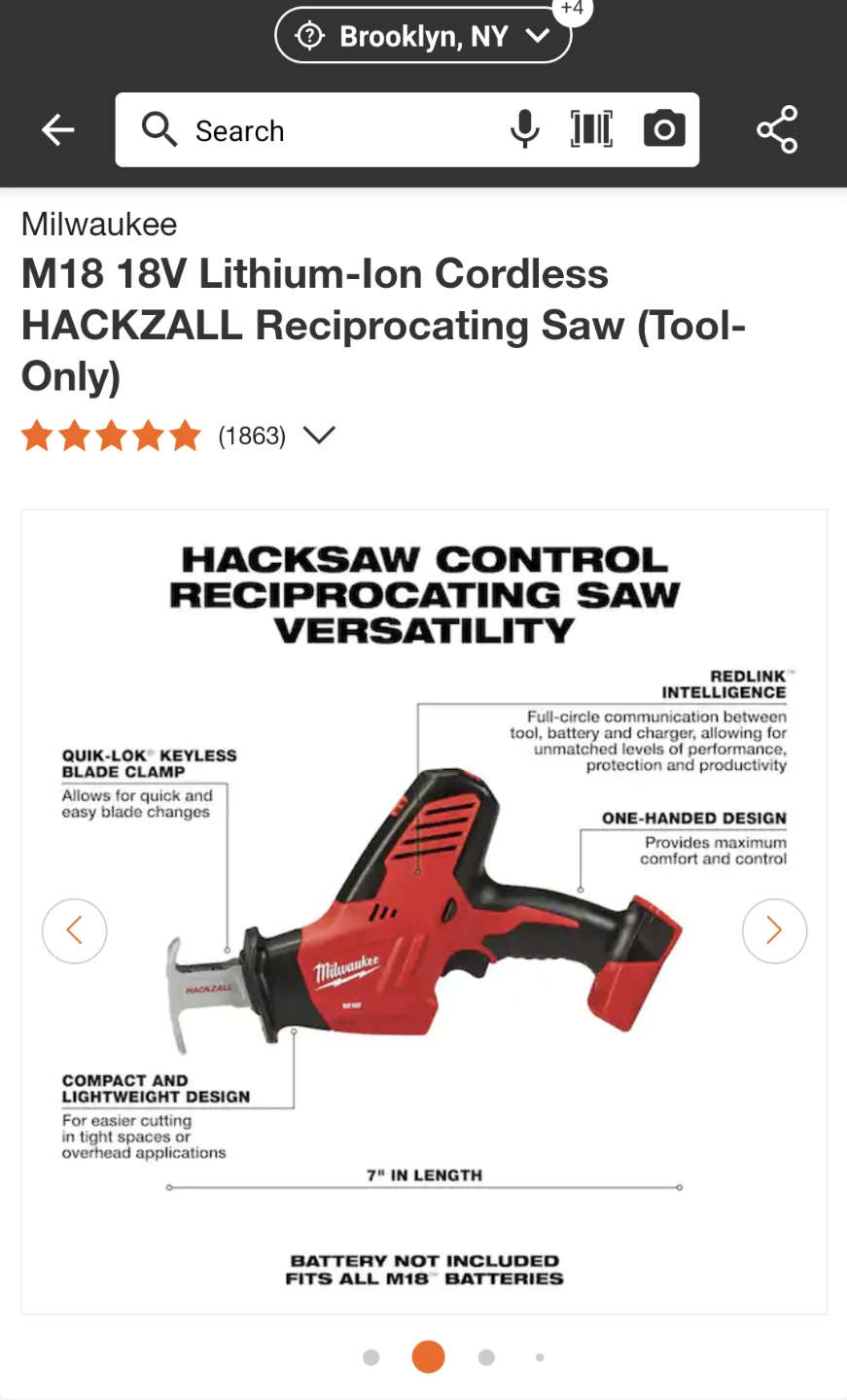 M18 Milwaukee Cordless HACKZALL Reciprocating Saw - photo 2