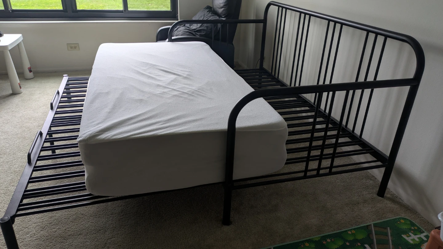 IKEA Black Metal Daybed Frame with Slats - photo 2